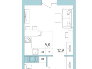 Студия, 30 м², 18/24 этаж