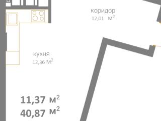 40.87 м²