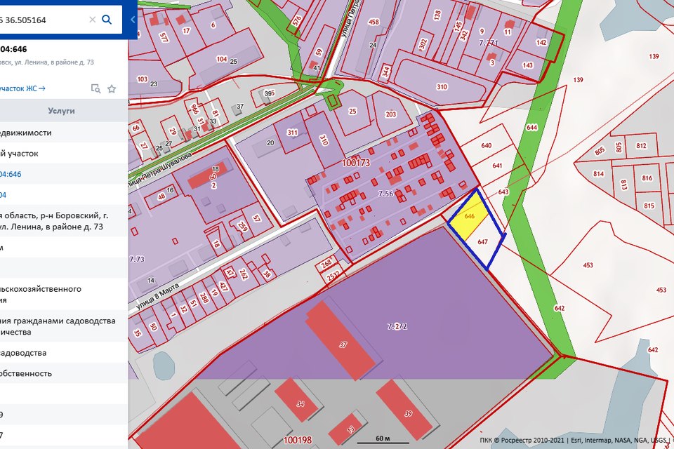 Кадастровая карта кабицыно боровский район