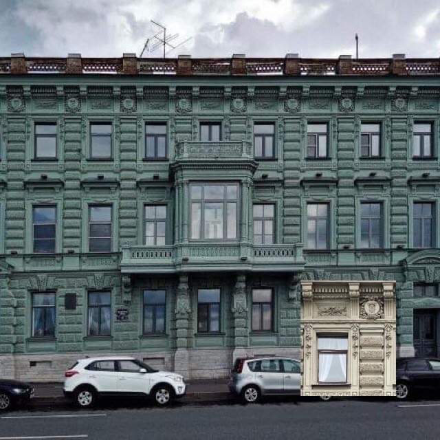 После реставрации дом Мейера позеленел, а до нее был серого цвета. Фото: livejournal.com