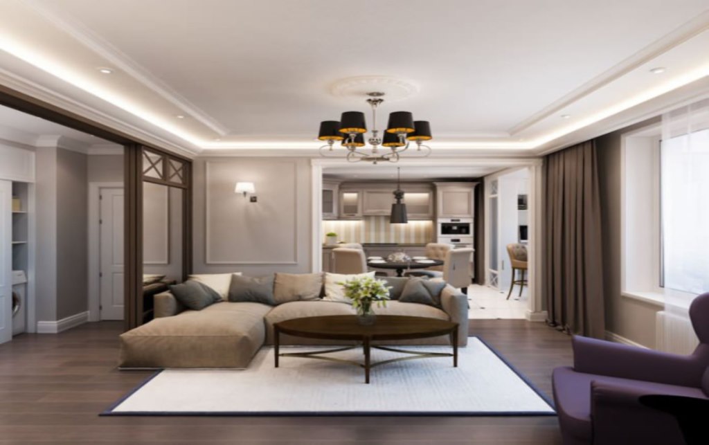 Потолок в стиле неоклассицизма — сама элегантность. Фото: design-homes.ru